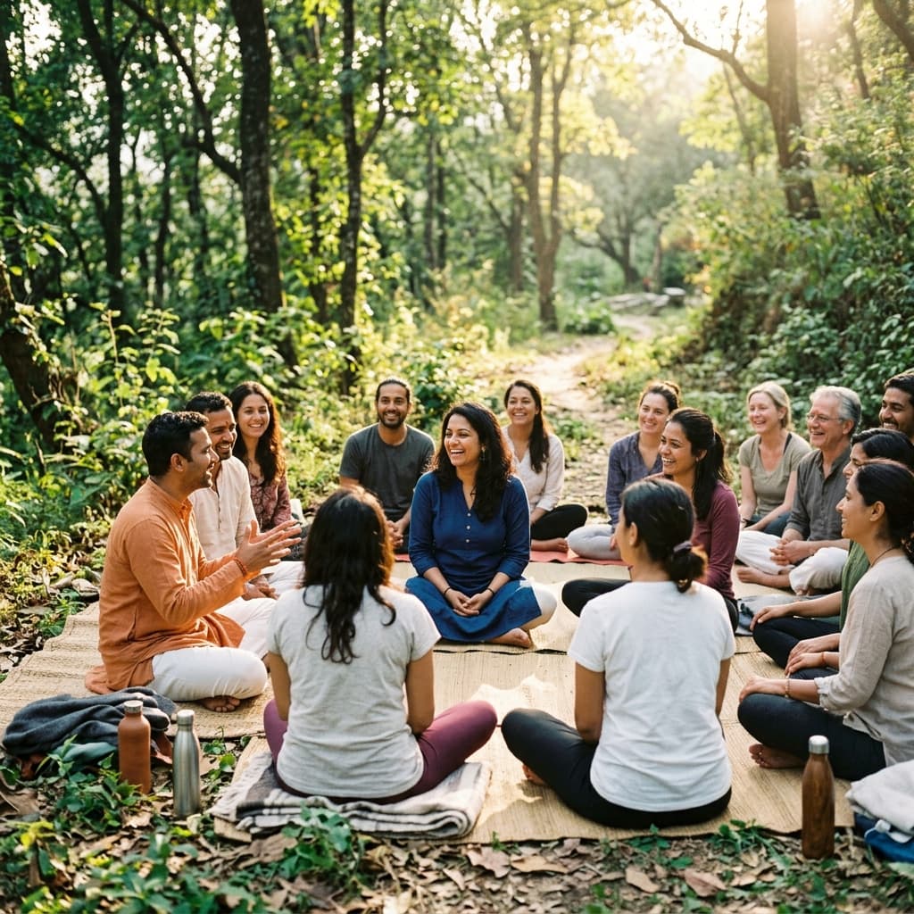 Outdoor yoga retreat