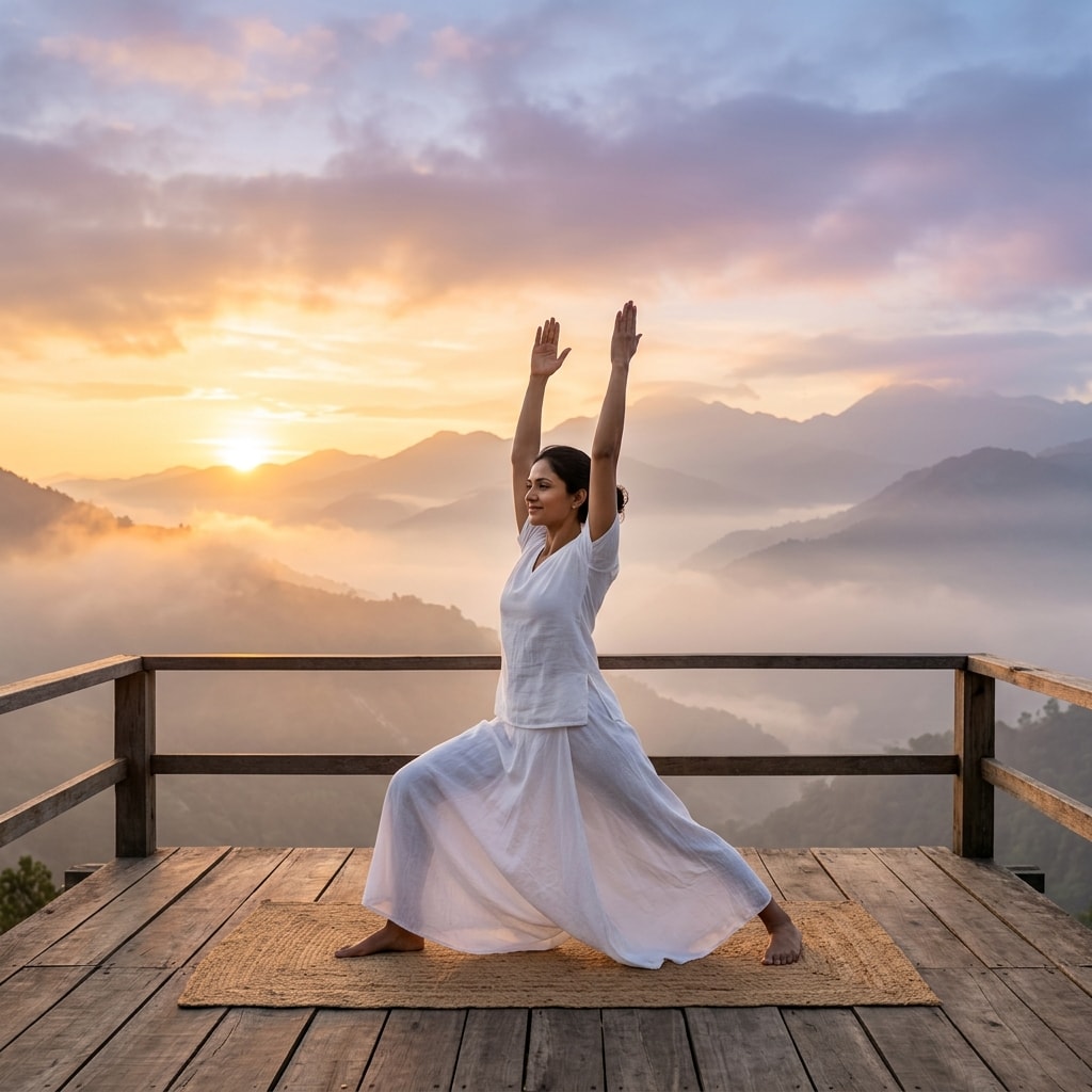 Peaceful yoga landscape